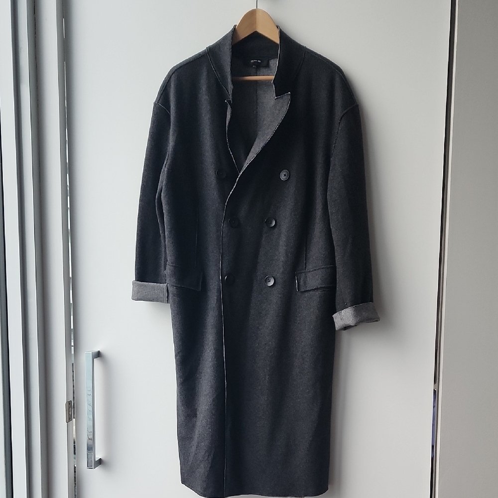 Golden Rod Oversized Knit Cotton Blend Boyfriend Over Coat Jacket